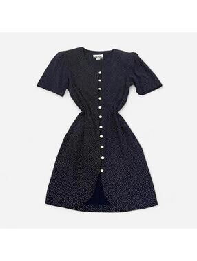 Vintage 90’s Polka Dot Button Front Dress